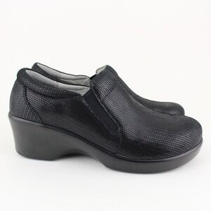 Alegria Eryn Bob & Weave Womens Size 38 (US 8-8.5) Black Leather Wedge Shoes